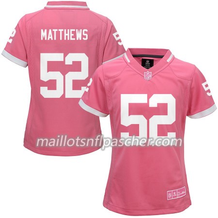 Maillot Green Bay Packers Clay Matthews 52 Nike Rose - Femme